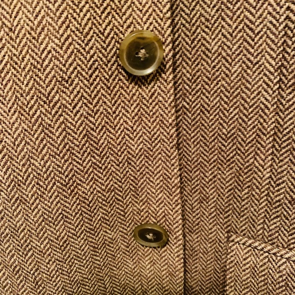 Polo Ralph Lauren Soft Tan Herringbone Tweed Wool, Check Harris Sport Coat 40R - Picture 2 of 9